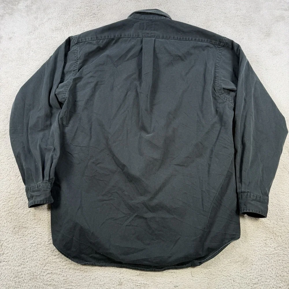 Polo Ralph Lauren Shirt Mens Medium Black Blake Long Sleeve Button Down Pony